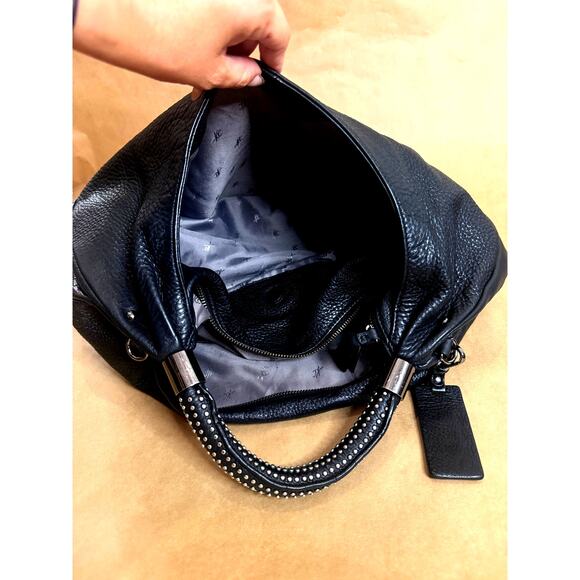 Kenneth Cole New York Leather Black Hobo Handbag - Picture 5 of 9